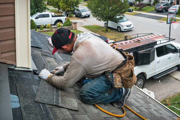 Professional Gutter Repair And Installation technician working in Juda, WI